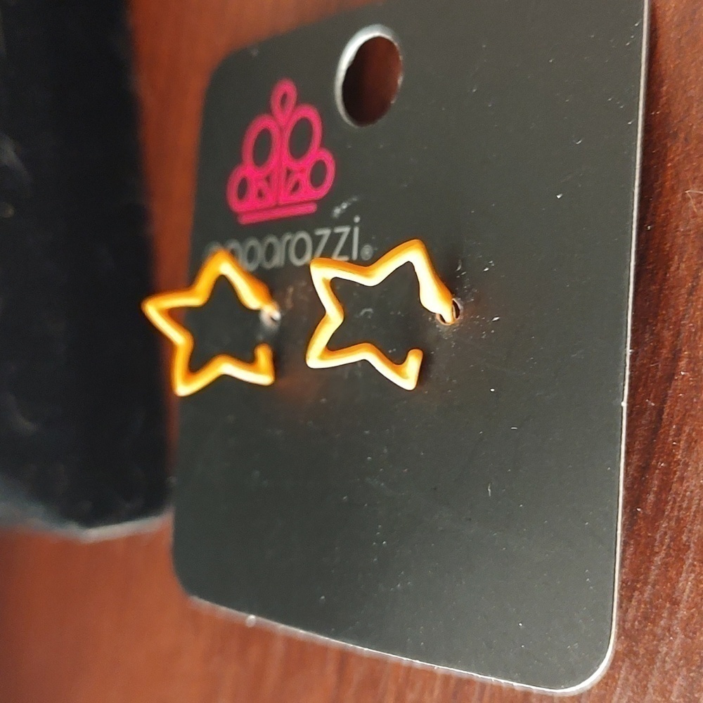 PAPARAZZI Orange Star Cutout Post Earrings